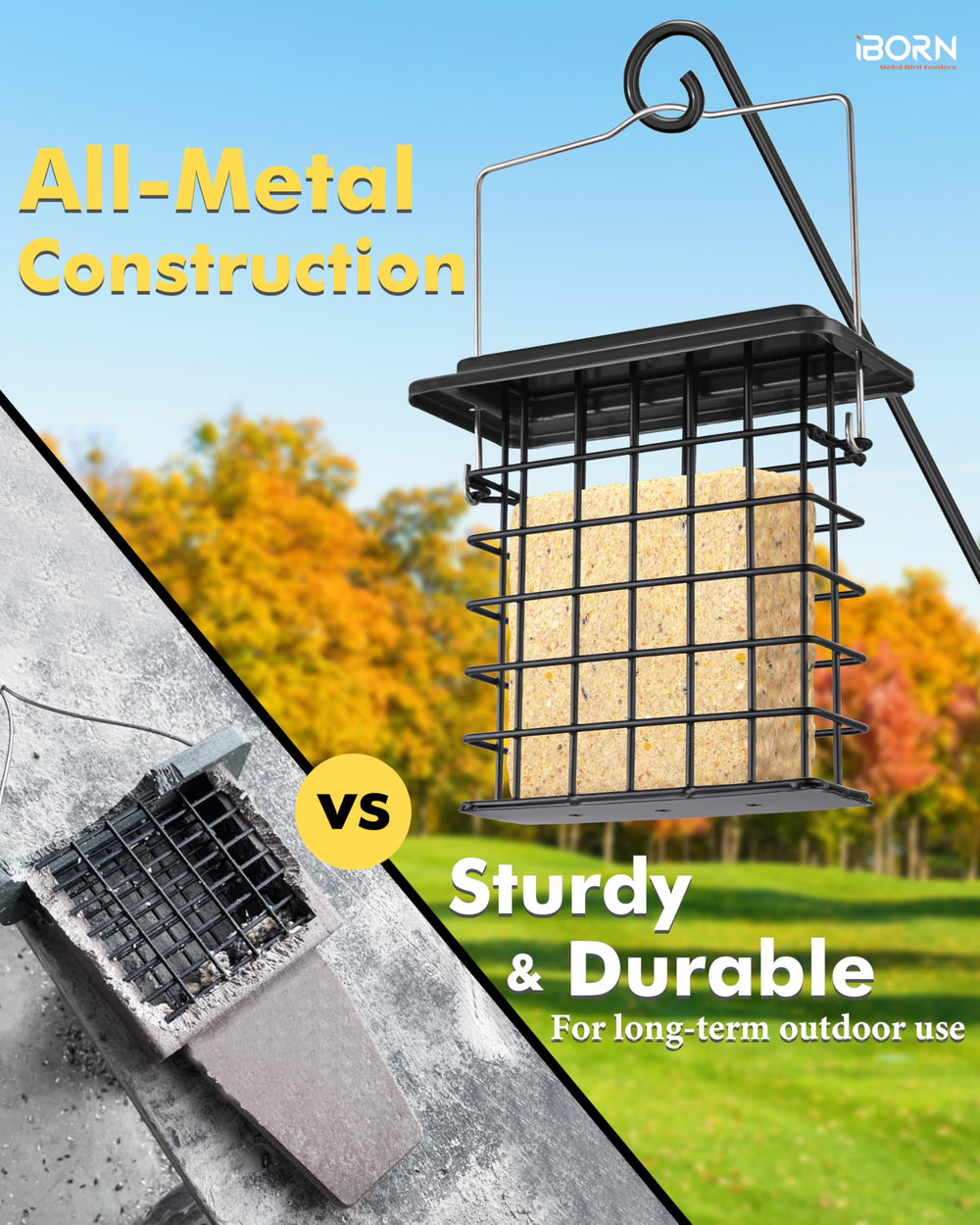 iBorn nourrisseur-suet ouverture pivotante, remplissage rapide en secondes.