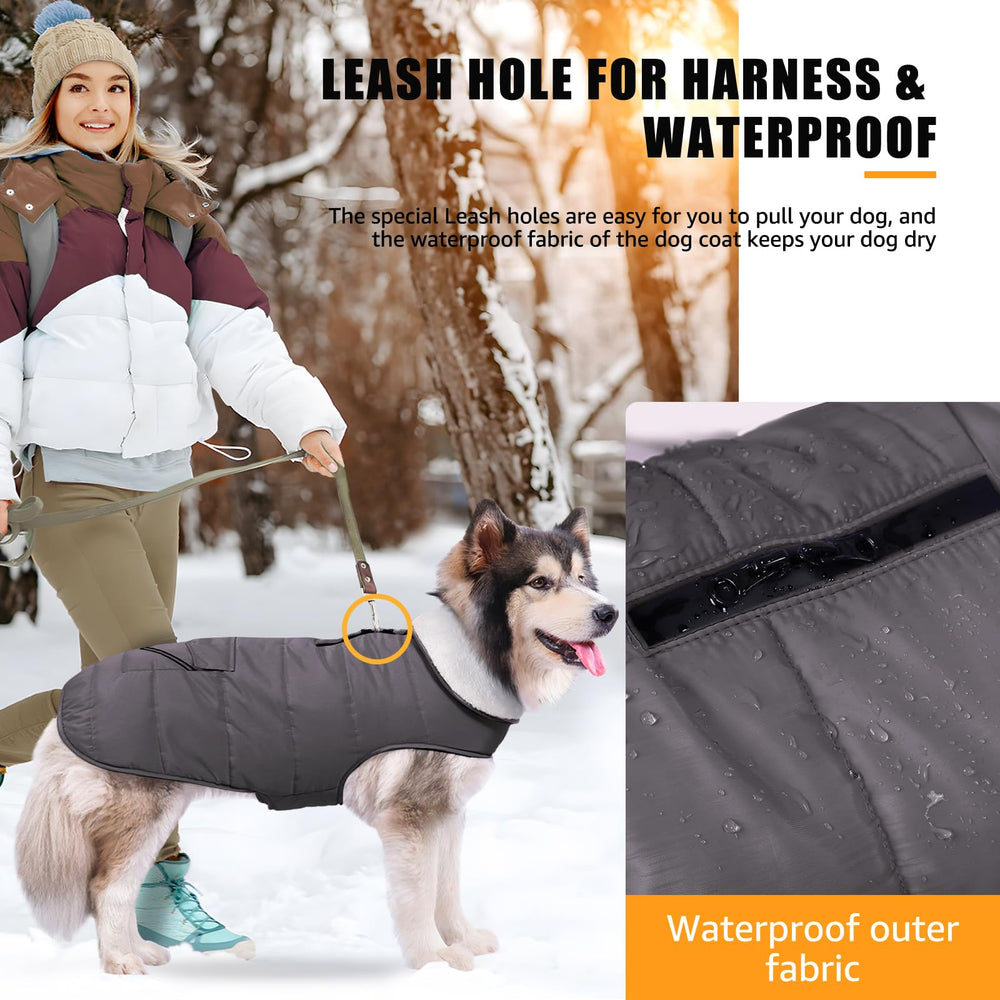 Veste d'hiver ajustable iBuddy, facile à enfiler et à régler.