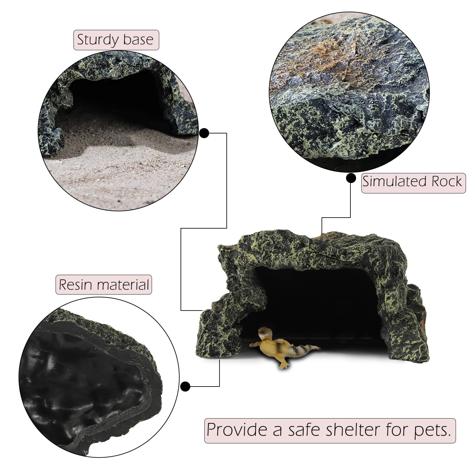 IBWell Cachette Dragon Barbu, refuge confortable pour reptile terrestre.