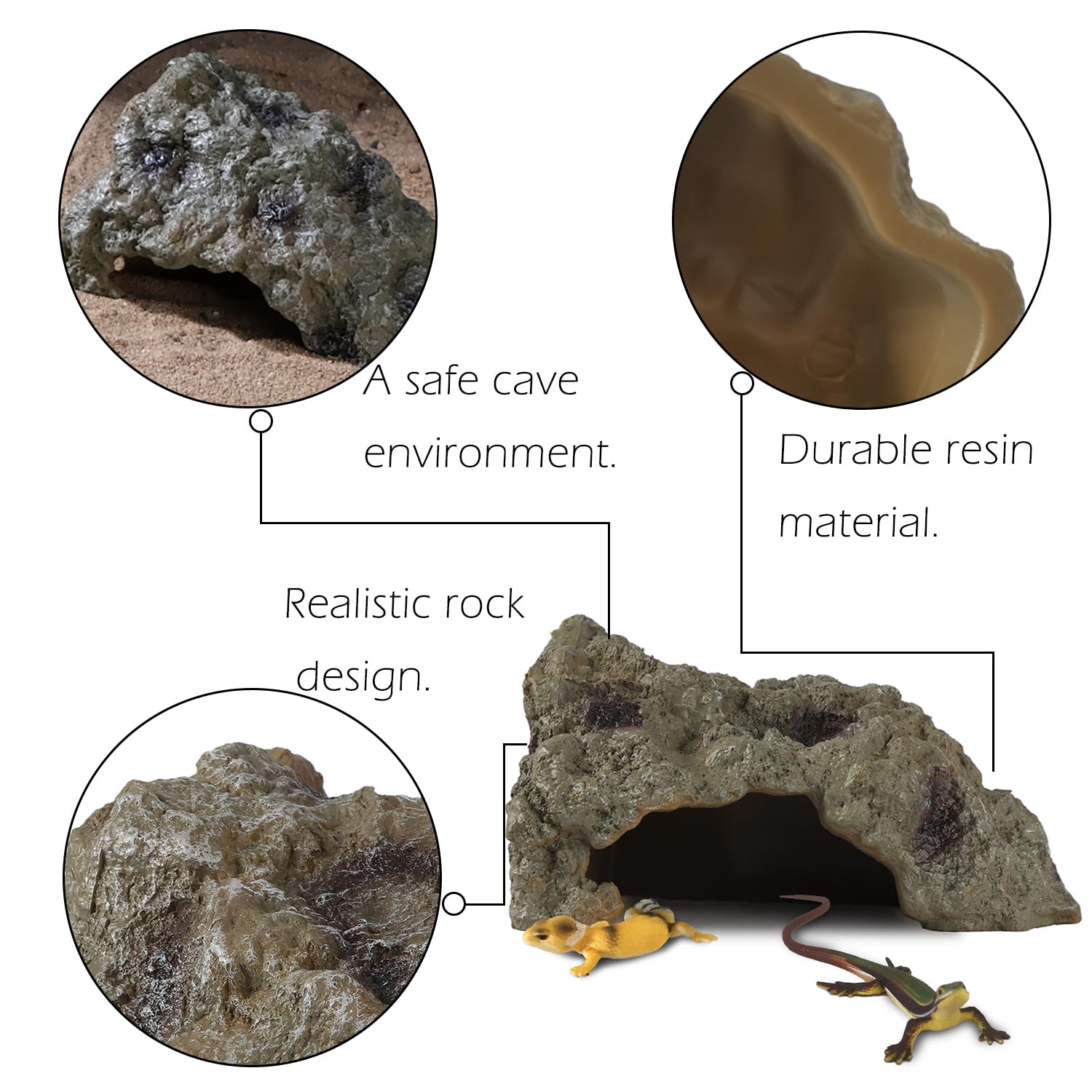 IBWell cachette-roche-terarium-naturelle, refuge discret et naturel pour reptiles.