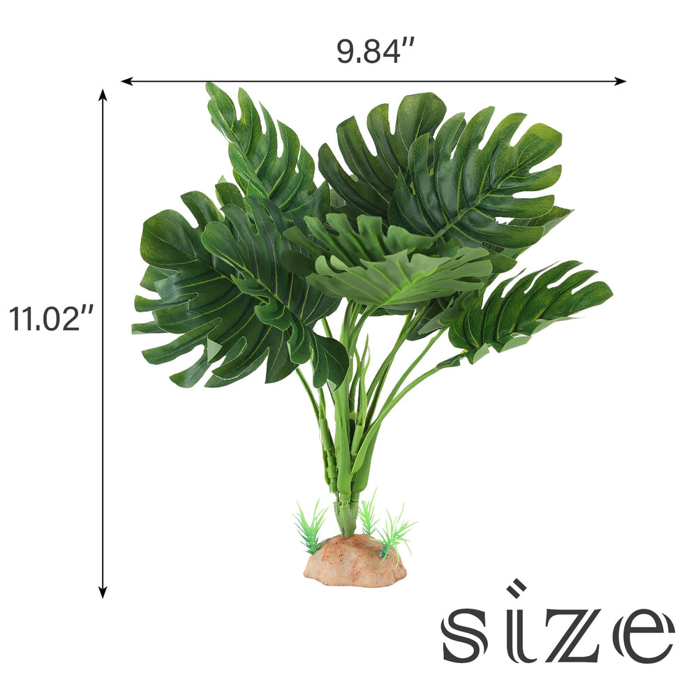 IBWell plante monstera artificielle pour terrarium améliore cachette et esthétique.