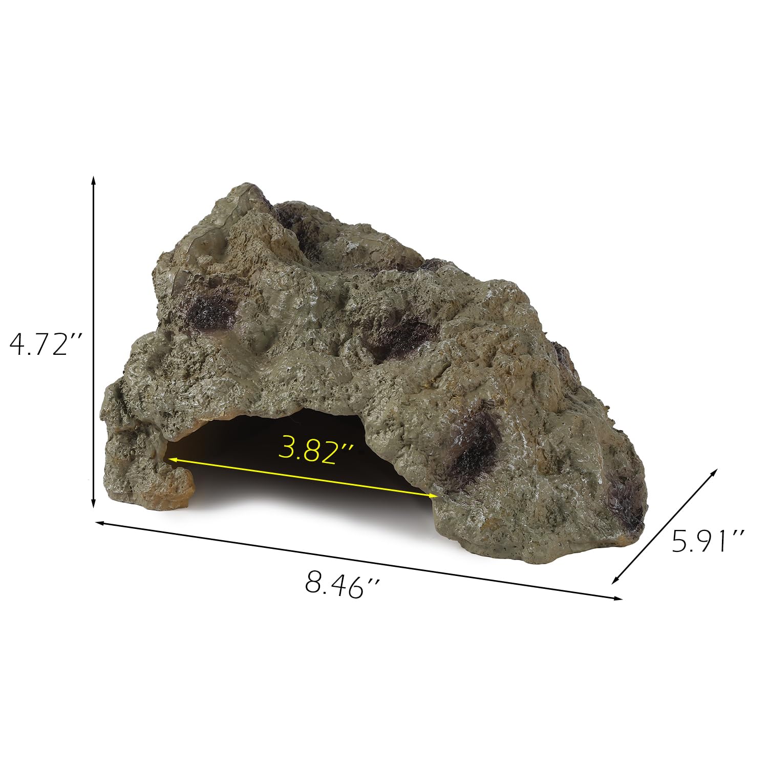 IBWell cachette roche résine Léopard Gecko, refuge en angle pratique pour terrarium compact.