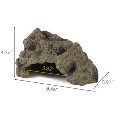 IBWell cachette roche résine Léopard Gecko, refuge en angle pratique pour terrarium compact.