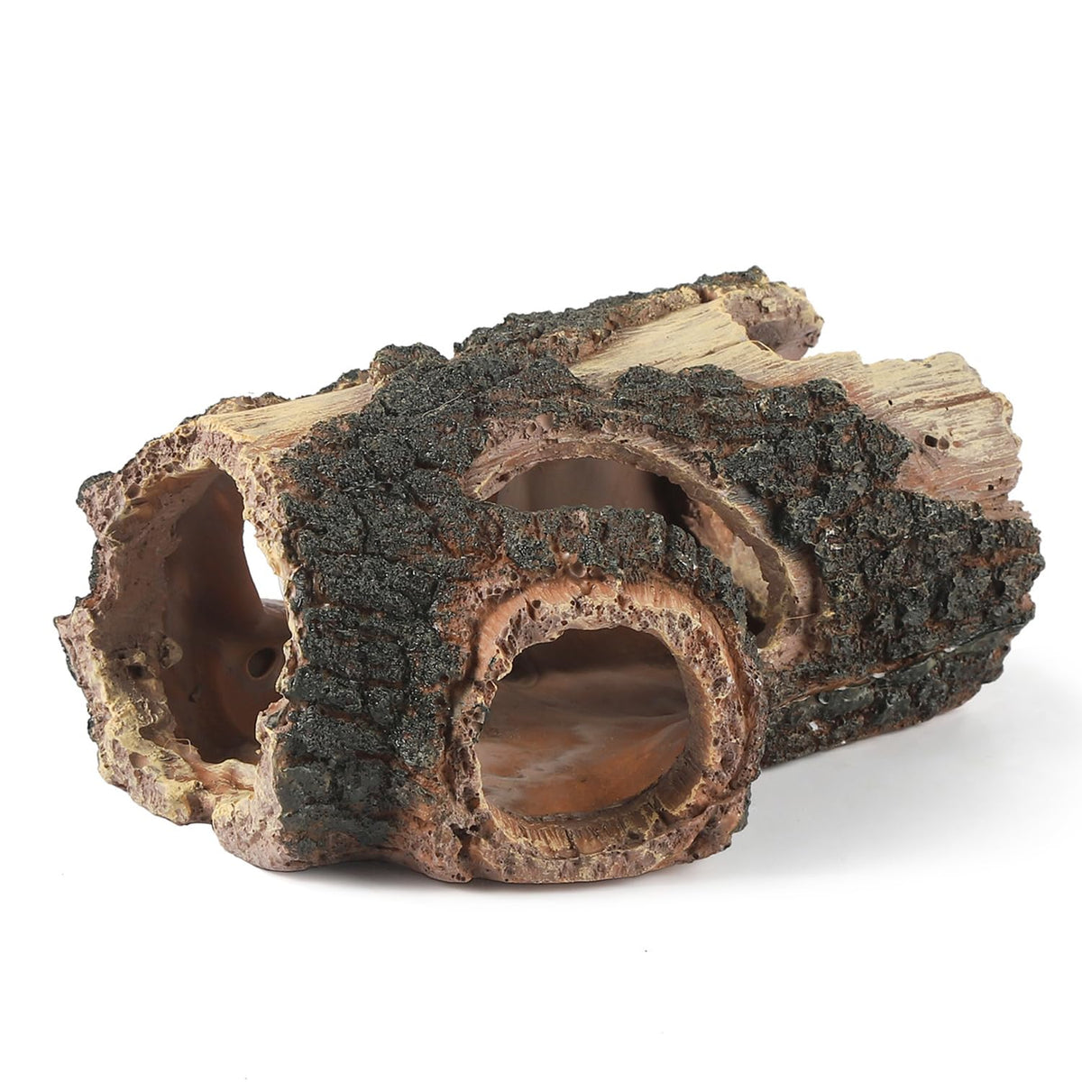 IBWell tronc faux pour aquarium avec 5 trous, cachette naturelle pour petits poissons.