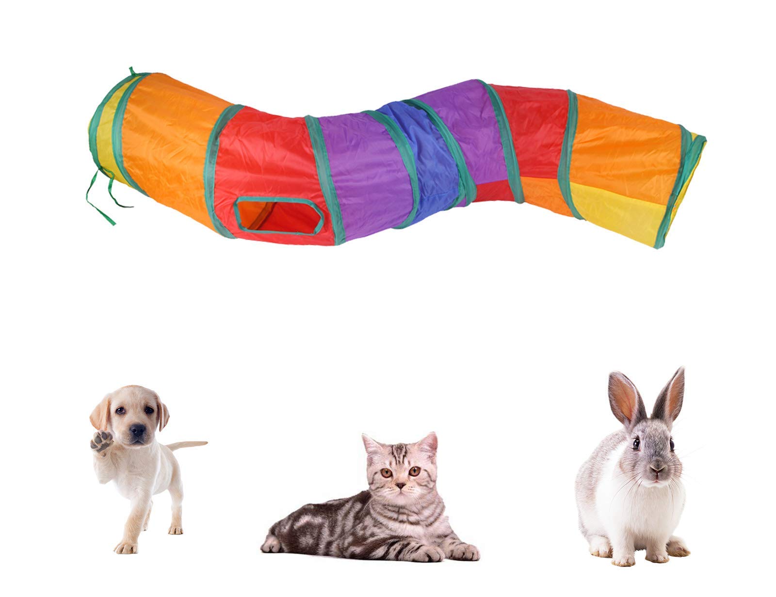 iCAGY Tunnel lapin arc-en-ciel, favorise l'activité ludique et le repos.