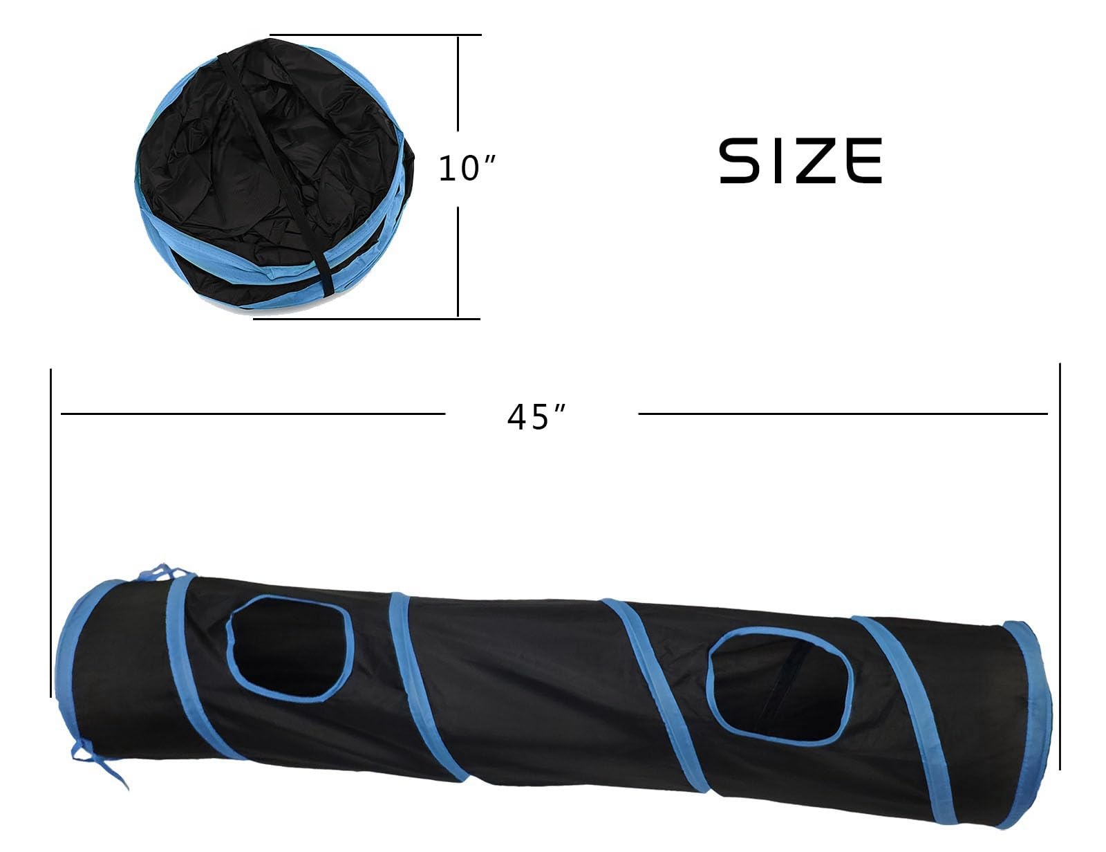 iCAGY Tunnel pliable noir, montage rapide et rangement facile.