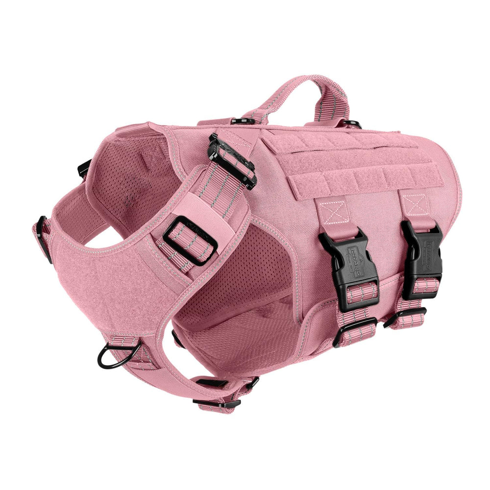 ICEFANG GN3 harnais tactique pour grand chien en rose, maintien sûr en balade.