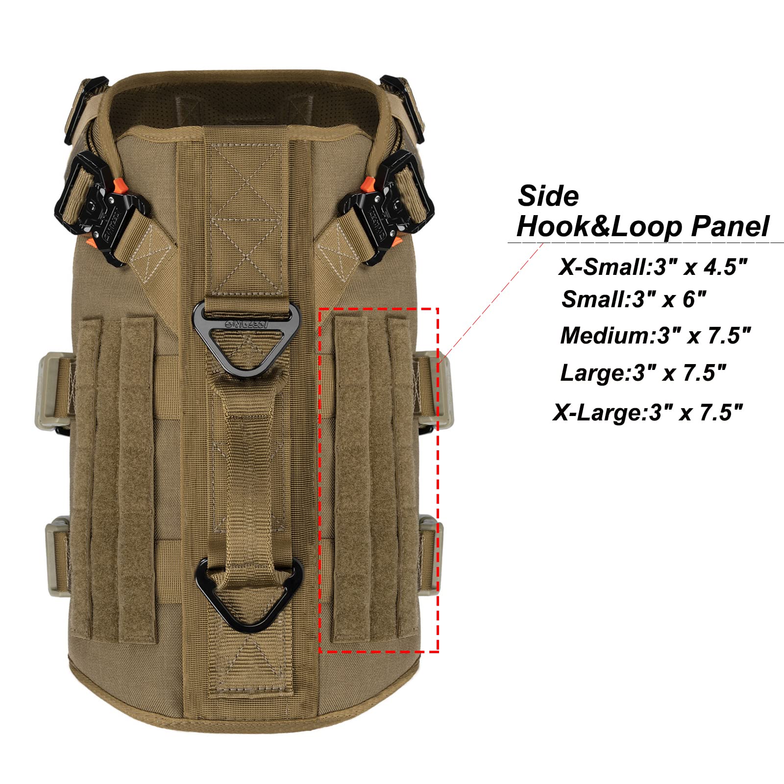 ICEFANG GN3 harnais tactique avec panneau Velcro pour patch d'identification.