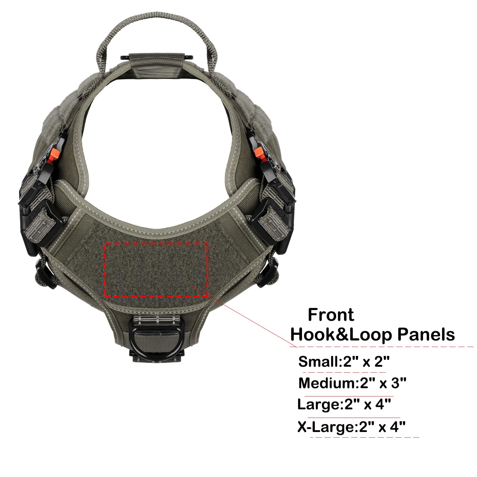 ICEFANG harnais tactique, vue patches, personnalisation facile pour repérer votre chien.
