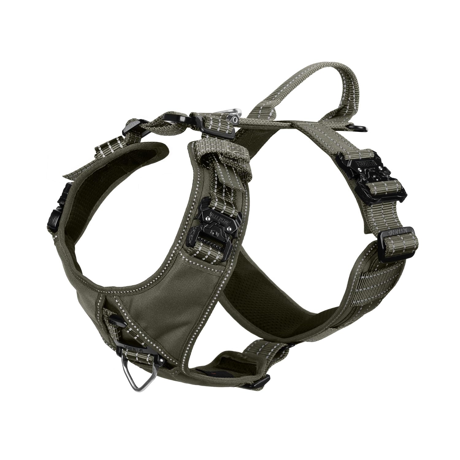 Harnais ICEFANG X-Large avec 4 boucles métal pour une sécurité renforcée lors des promenades.