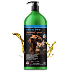Iceland Pure Huile Saumon : bouteille avec pompe pour dosage facile.