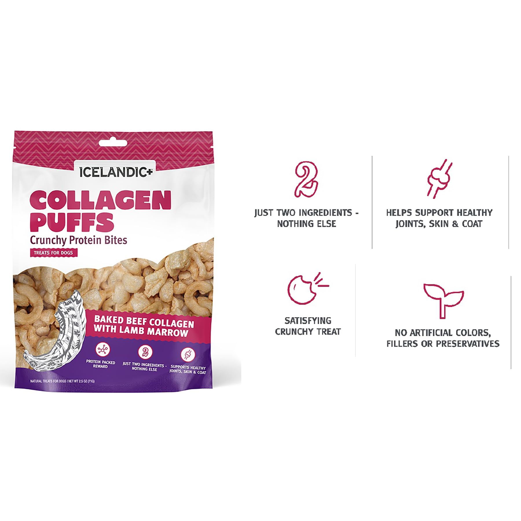 Seulement deux ingrédients et sans additifs dans Icelandic+ Collagen Puffs