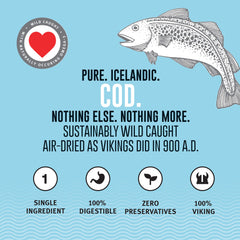 Icelandic+ détail texture peau morue, croquée pour une friandise savoureuse.