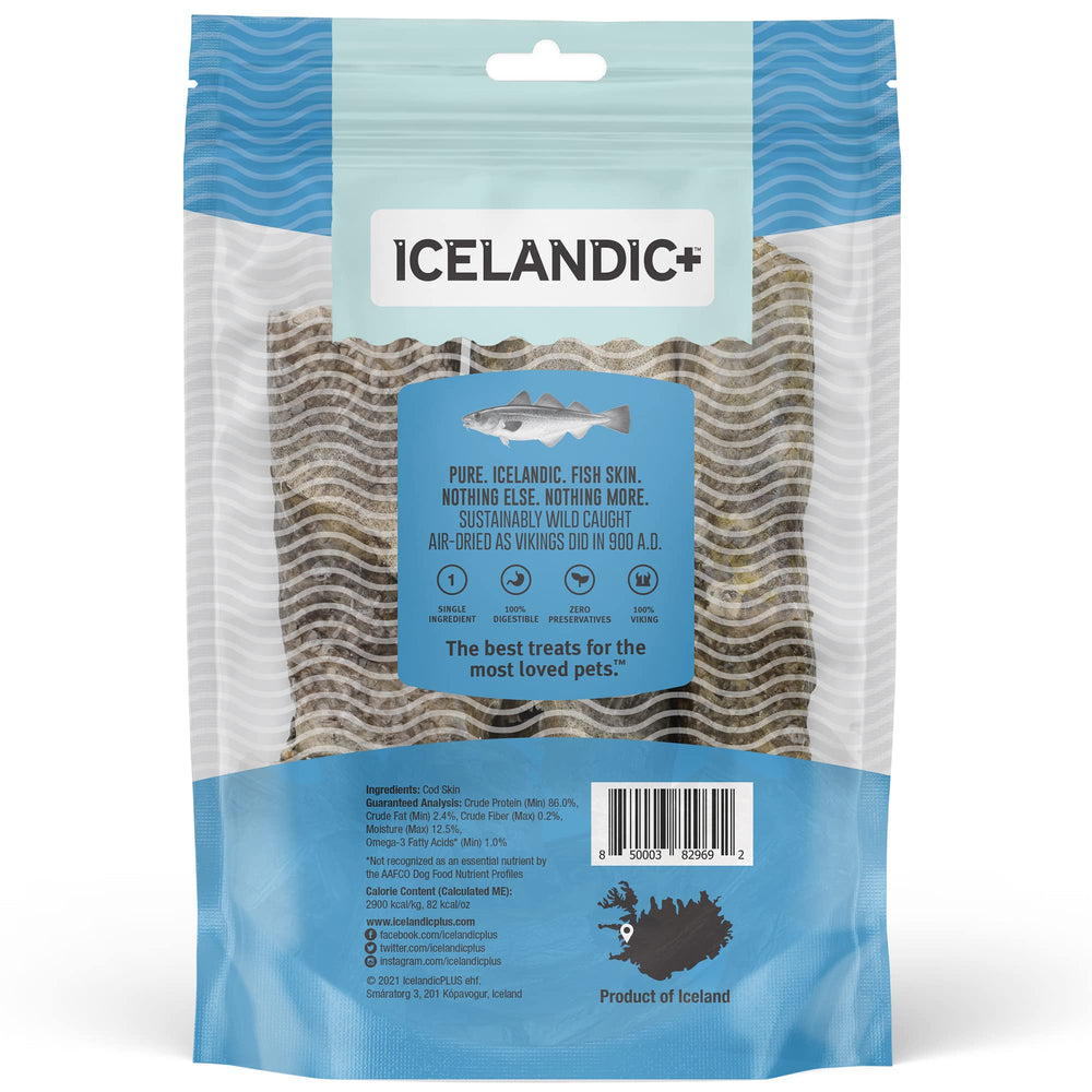Icelandic+ séchage à l’air artisanal, friandise poisson pur et digestible.