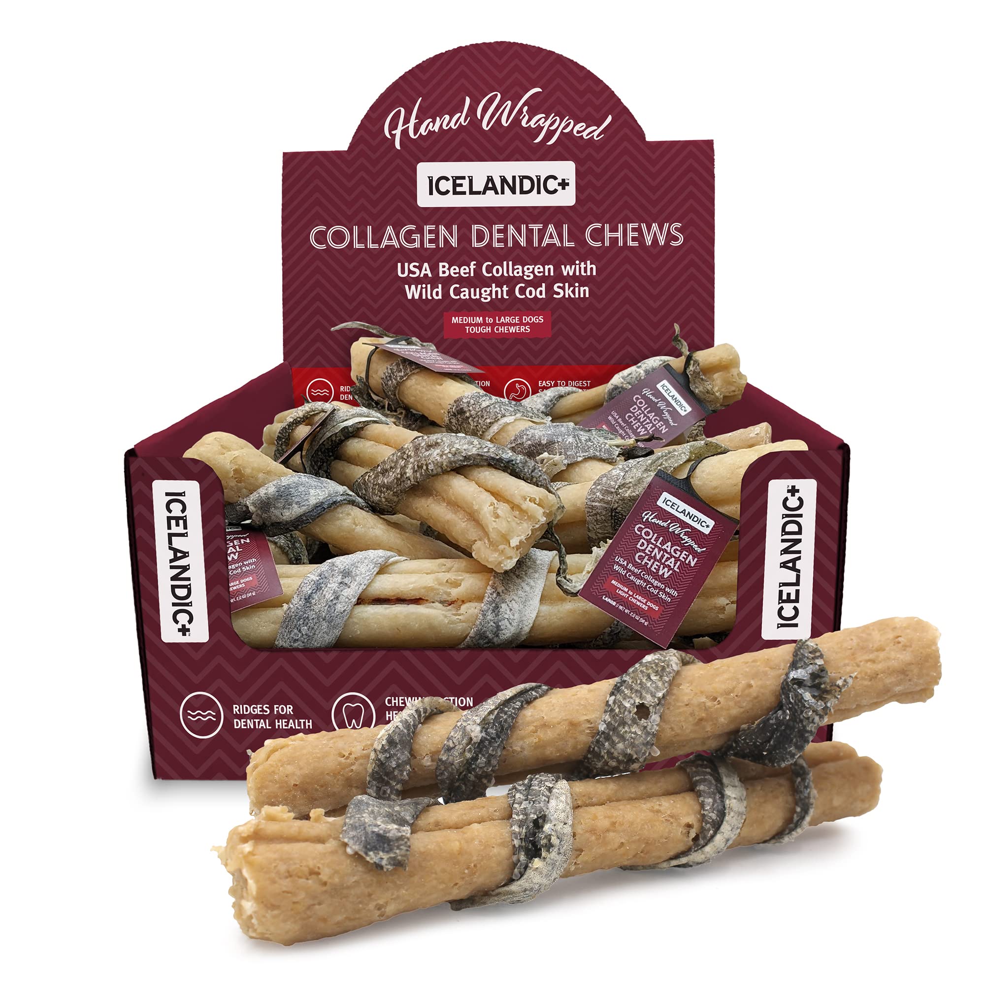 Alternative au rawhide Icelandic+ boeuf et cod, 8 pouces