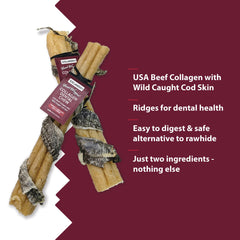 Friandise à 2 ingrédients boeuf et cod, Icelandic+ 8 pouces pour chien