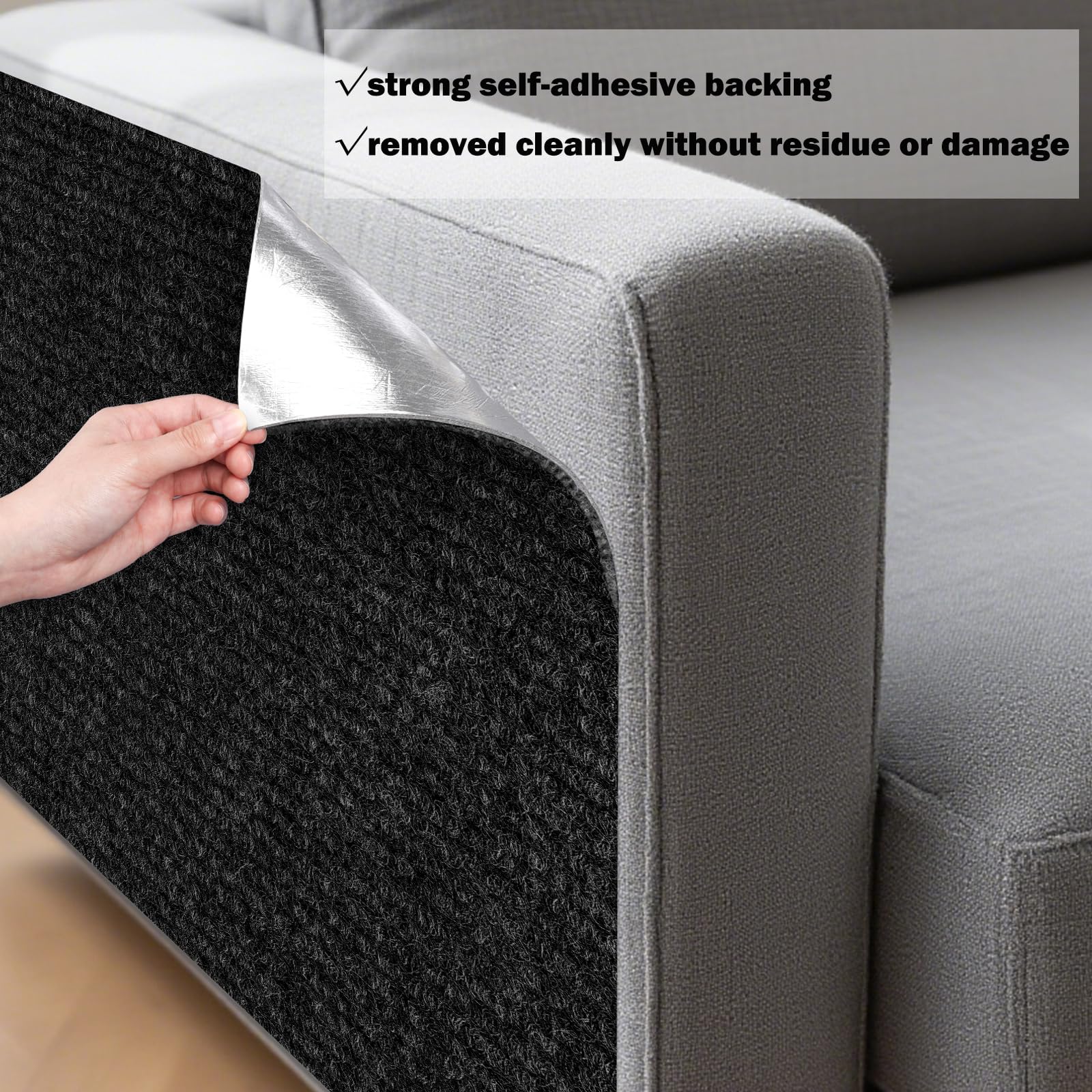 Tapis griffure ICOOP pour salon, installation adhésive rapide et efficace.