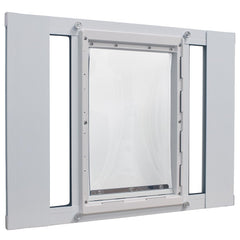 Porte-chatière en aluminium Ideal Pet Products, ajustable 27-32 pouces pour fenêtres.