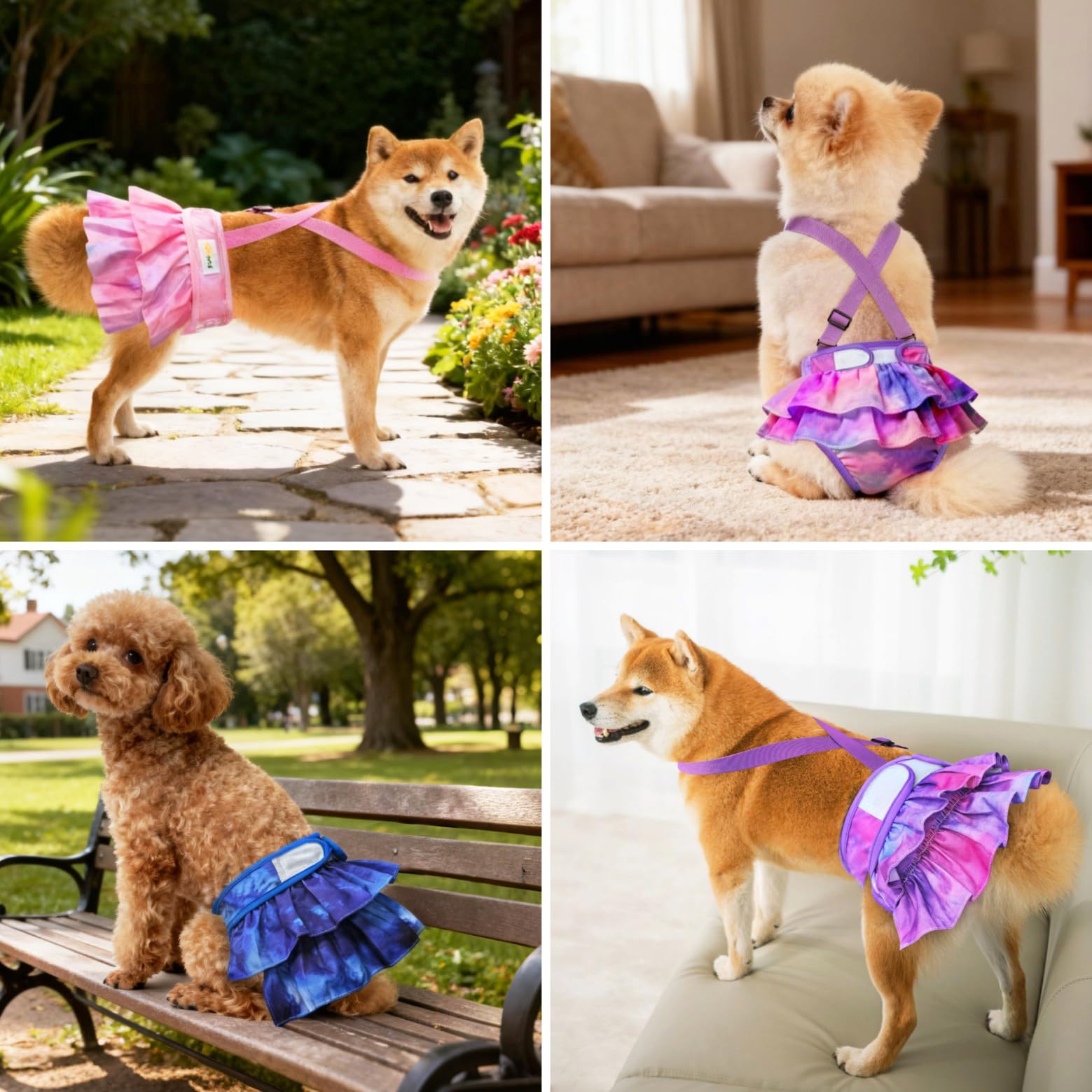 Idepet couches-reutilisables pour chien, lavage en machine et securite d incontinences