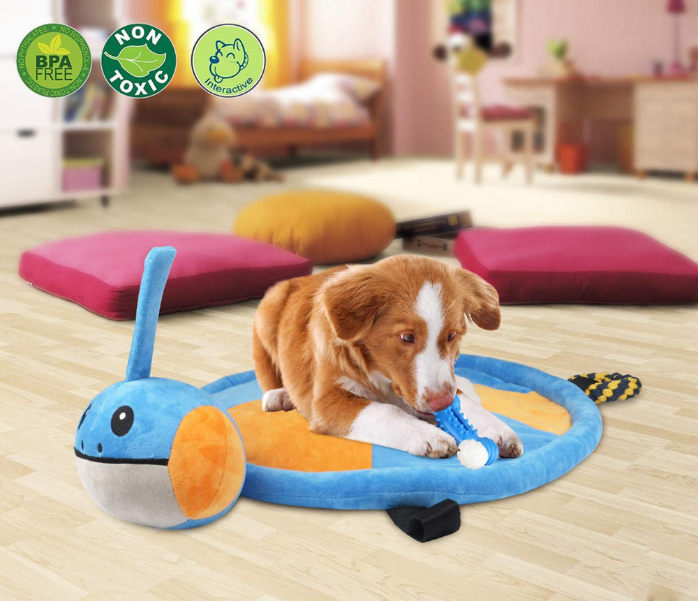 Idepet Design tortue multi-fonctions, tapis et jouets tout-en-un pour petits et moyens chiens.