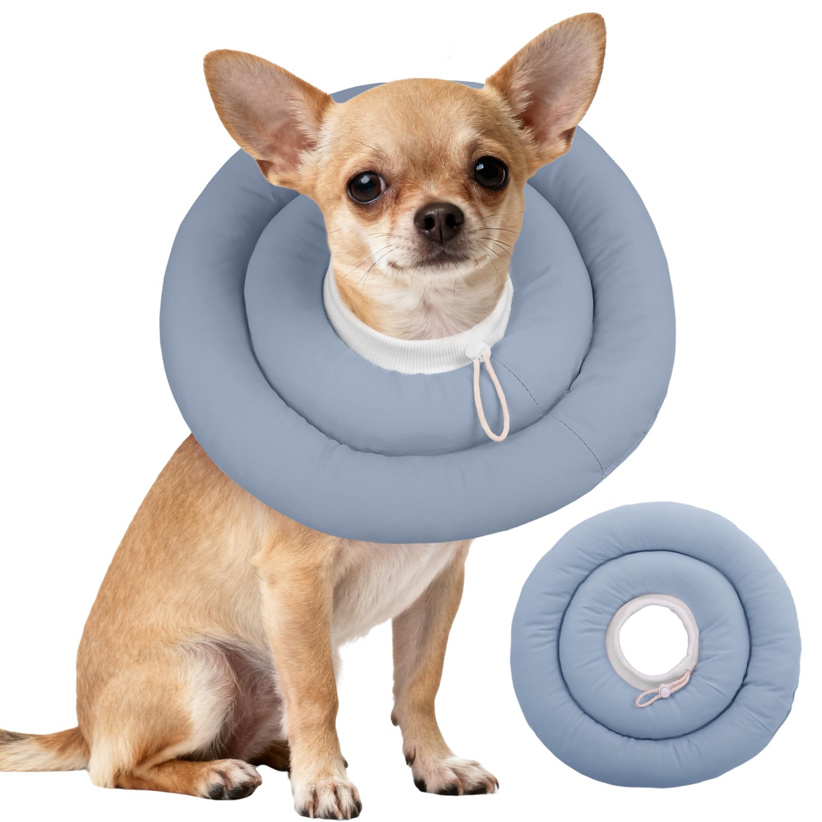 IDOMIK collier protecteur bleu pour chien, soulage et protège les plaies post-chirurgie.