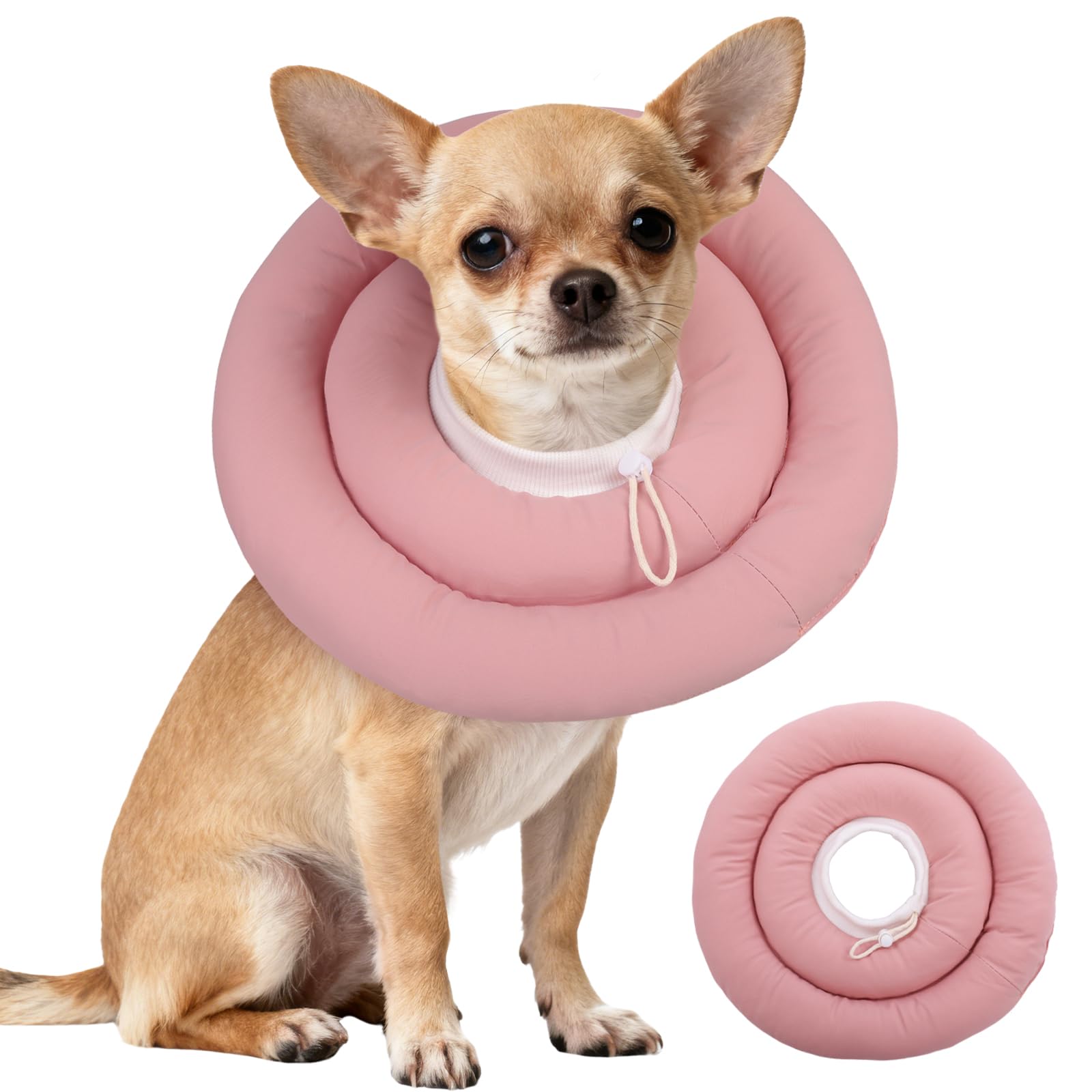 IDOMIK collier recuperation-chien-doux-rose : confort et protection après chirurgie.