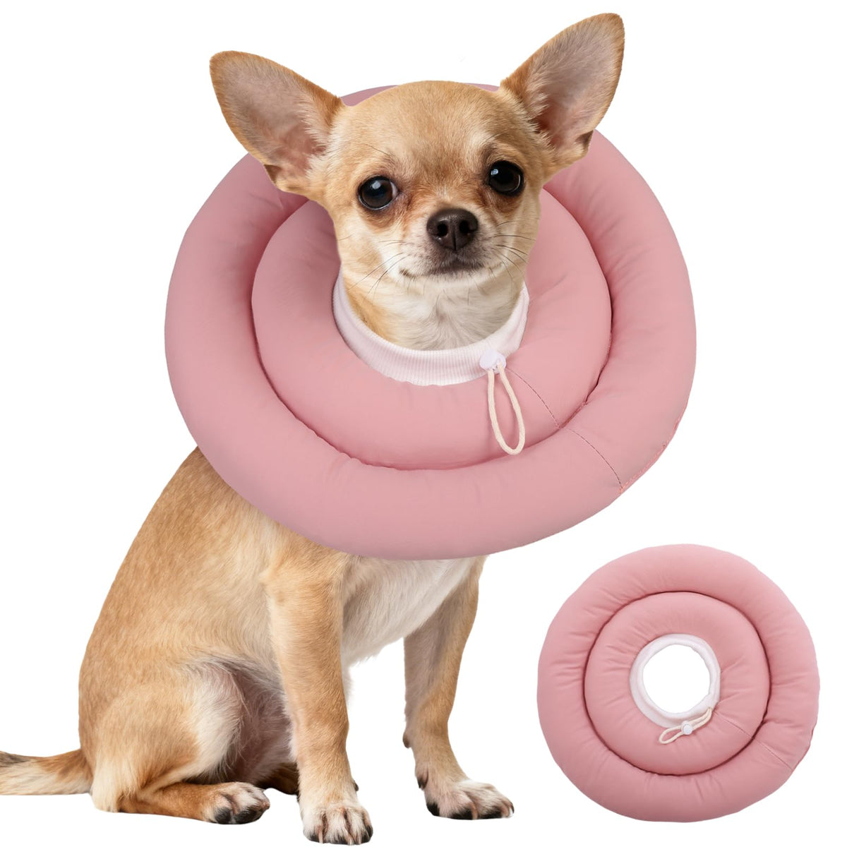 IDOMIK collier recuperation-chien-doux-rose : confort et protection après chirurgie.