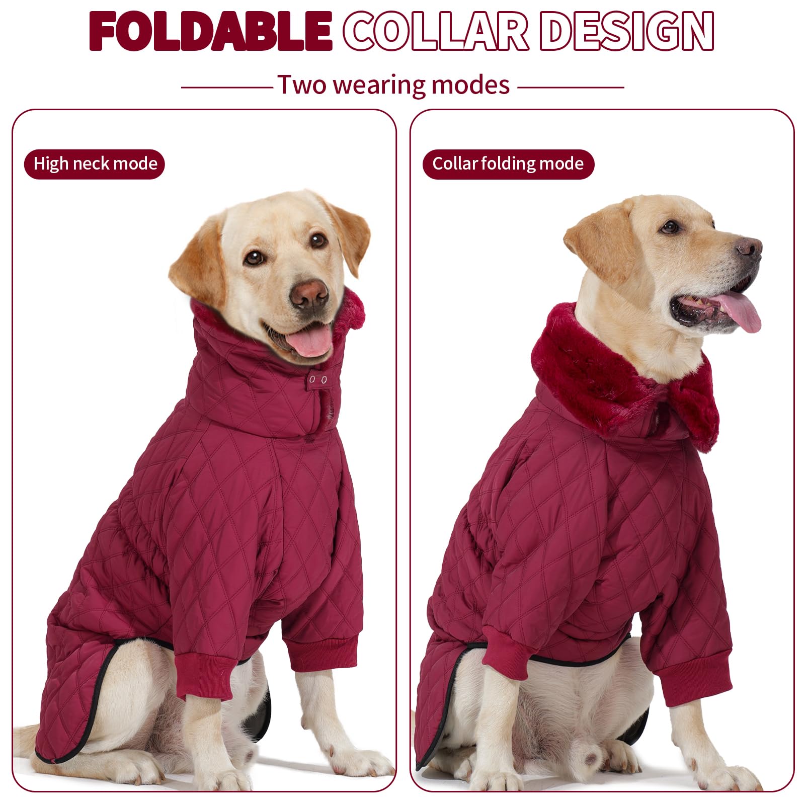 IDOMIK manteau hiver chien grand, couverture complète des pattes et chaleur.