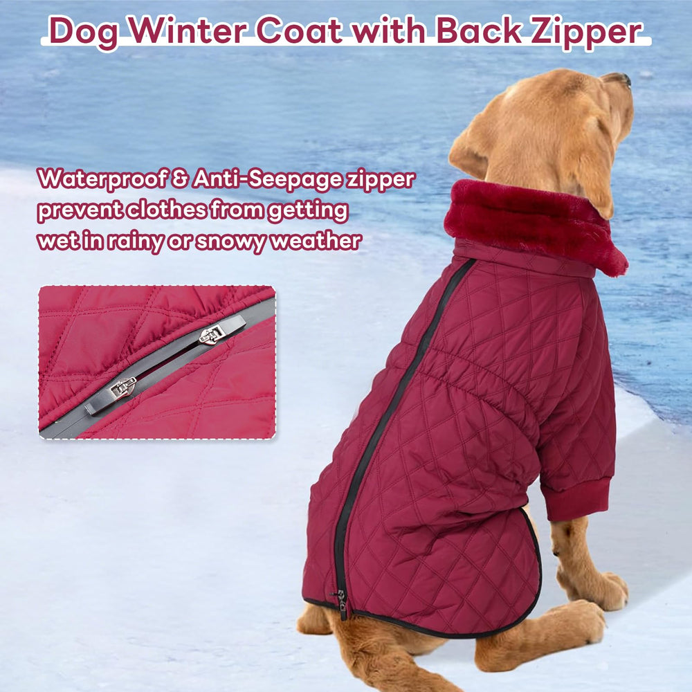 IDOMIK manteau hiver chien grand, fermeture arrière étanche et sûre.