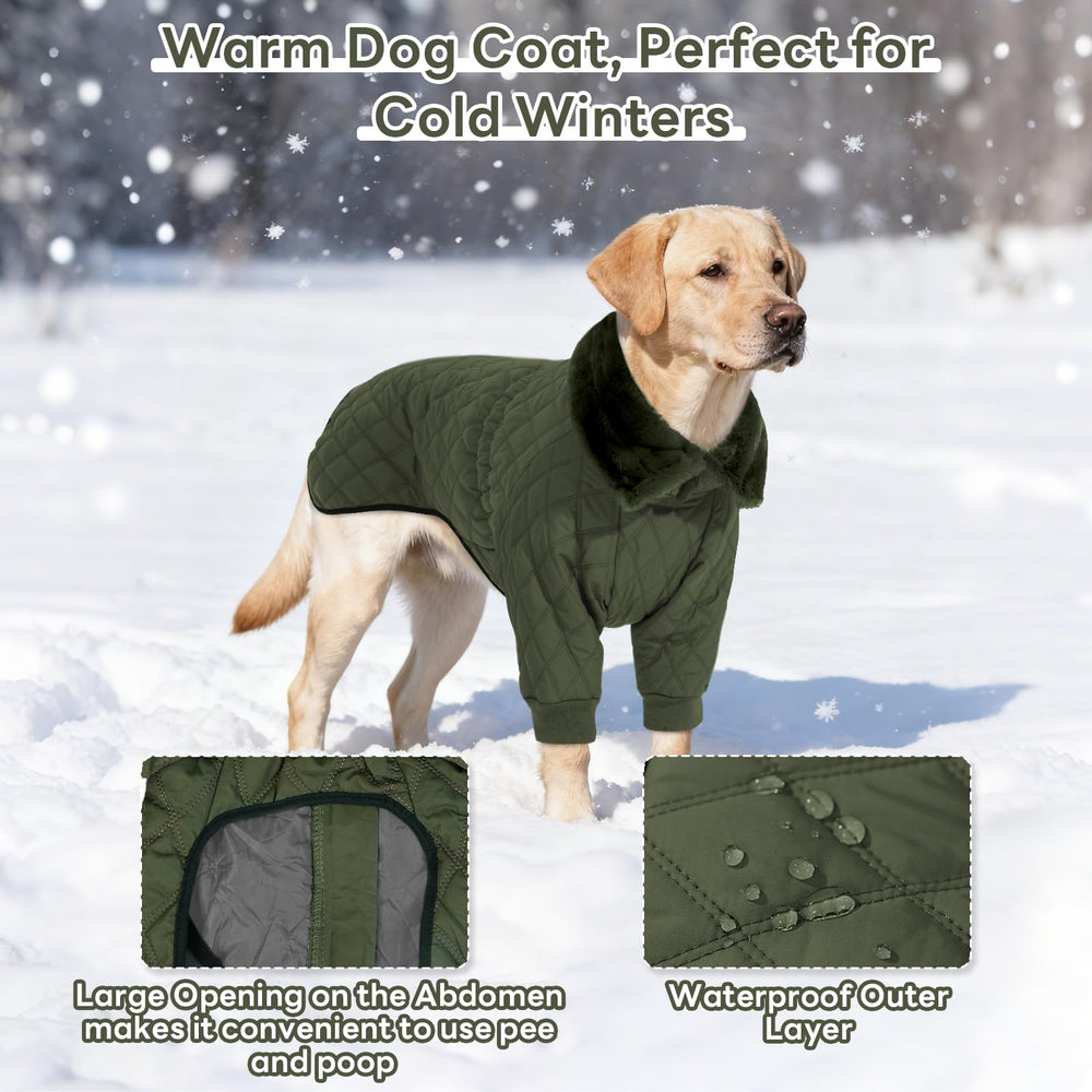 IDOMIK manteau hiver chien grand taille vert — couverture complète des pattes pour chaleur durable.