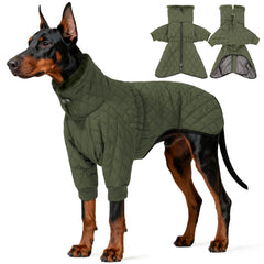 IDOMIK manteau hiver chien grand taille vert — ensemble chaud adapté aux sorties hivernales.