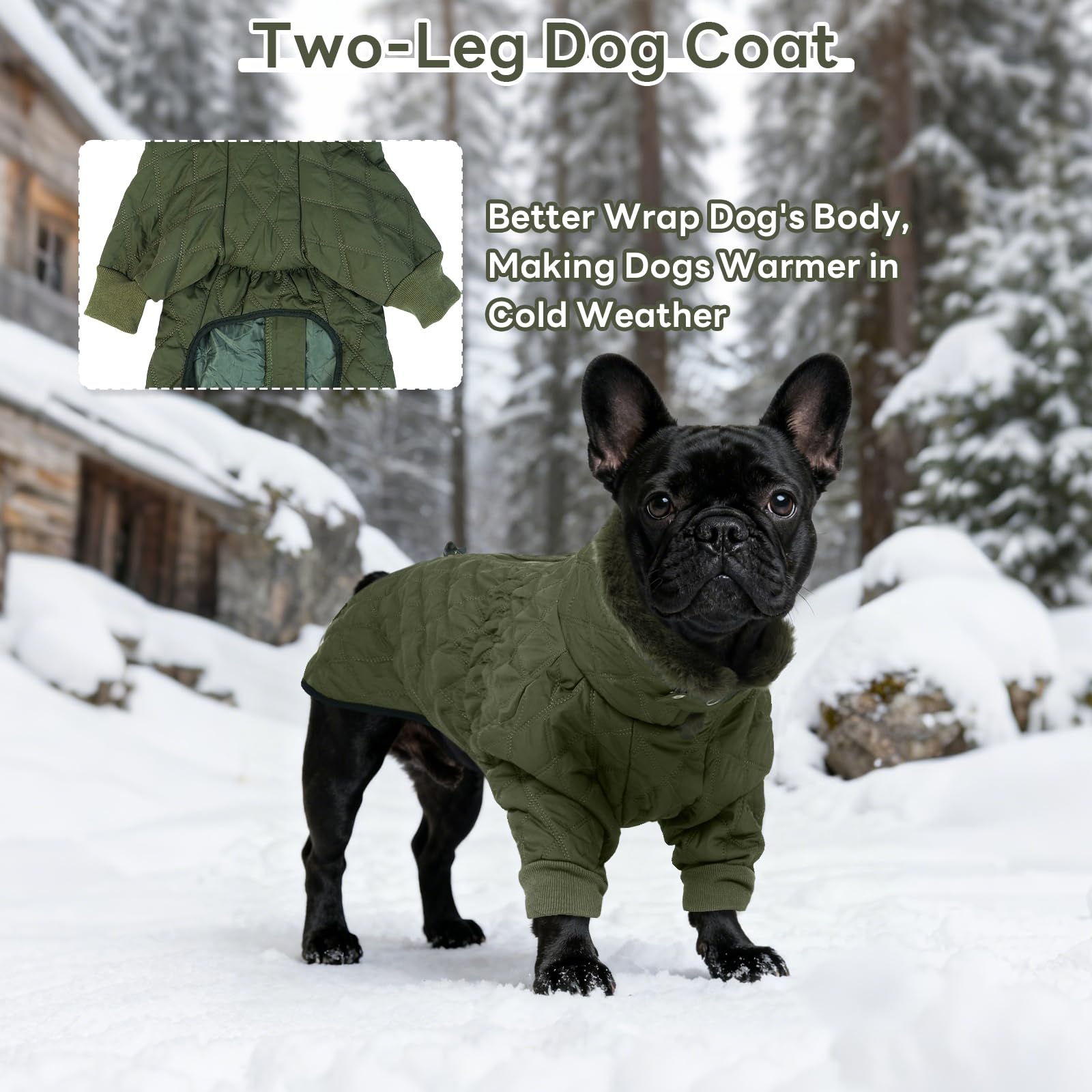 IDOMIK manteau hiver chien grand taille vert — intérieur renforcé pour éviter les accrocs.