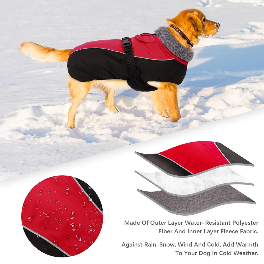 IDOMIK manteau hiver chien avec ourlet et ventre elastiques pour maintien en neige