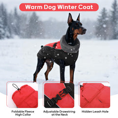 IDOMIK manteau hiver chien avec ouverture laisse cachée pour promenades sécurisées