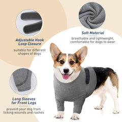 IDOMIK orthèse coude chien gris, protection du coude et frottement réduit.