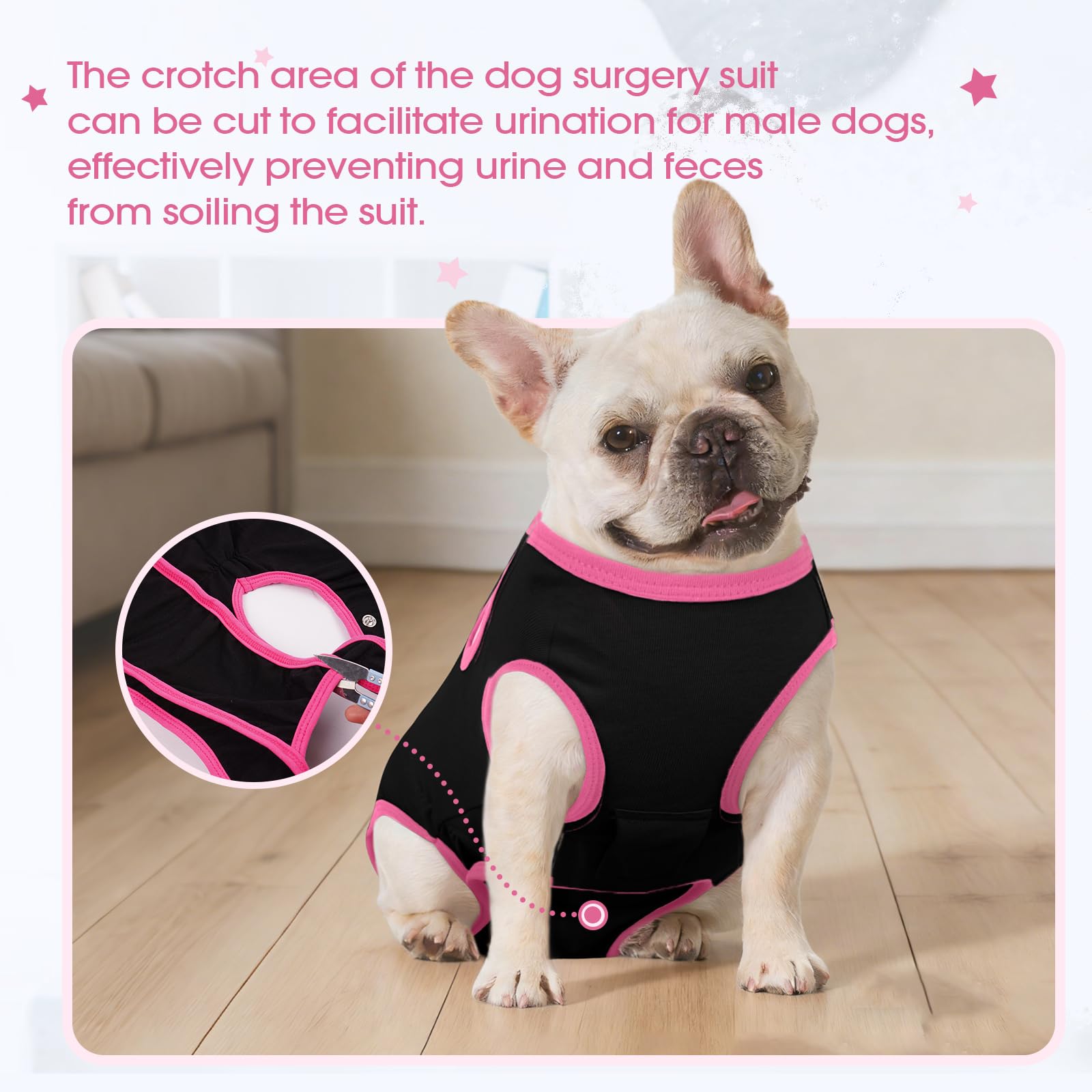 IDOMIK Protection abdomen chien, couvre l'abdomen et évite le léchage.