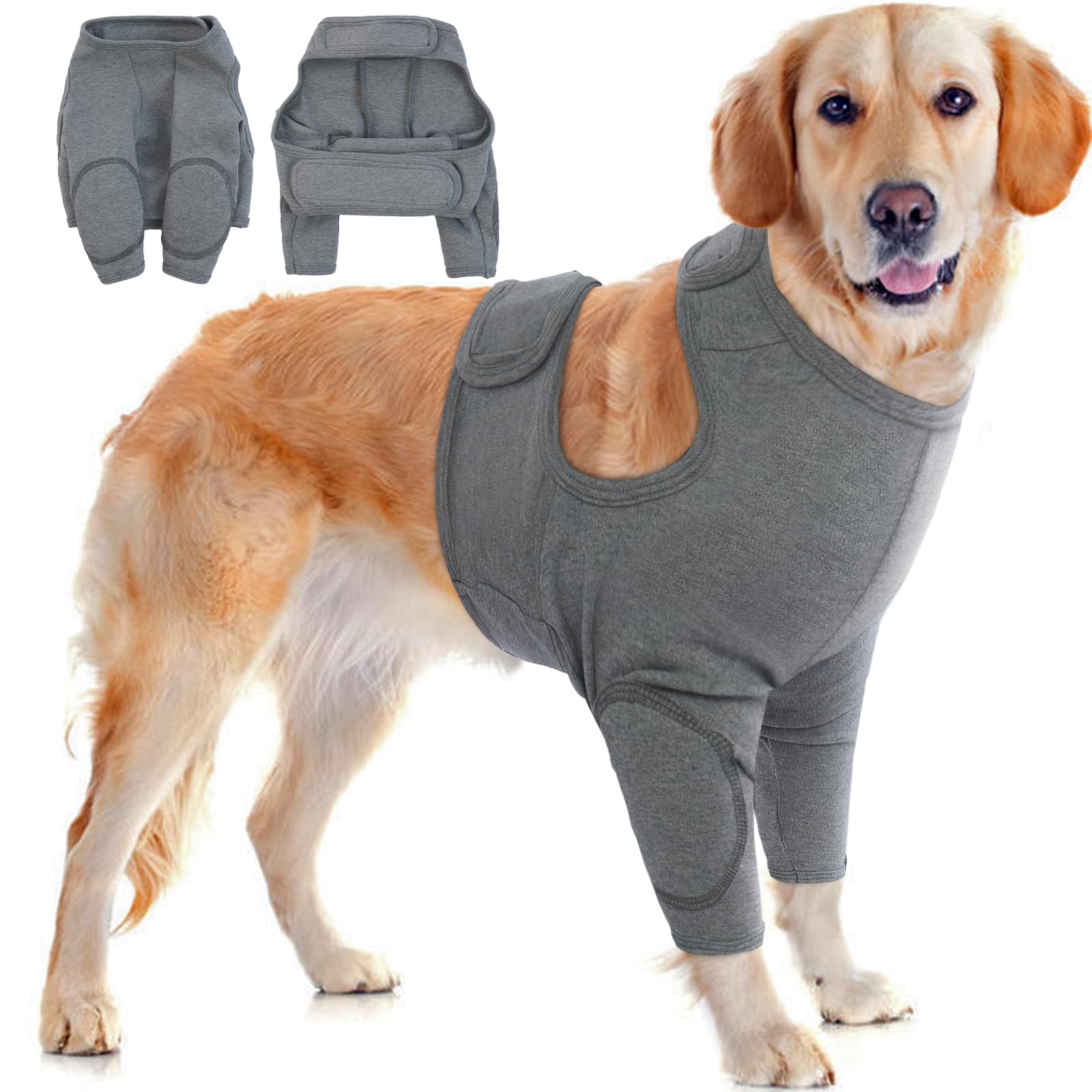 IDOMIK vêtement de récupération pour patte avant gris, soutien doux et respirant.