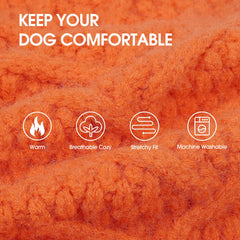 IECOii pull orange pour dogue allemand, col élastique pour enfiler facilement.