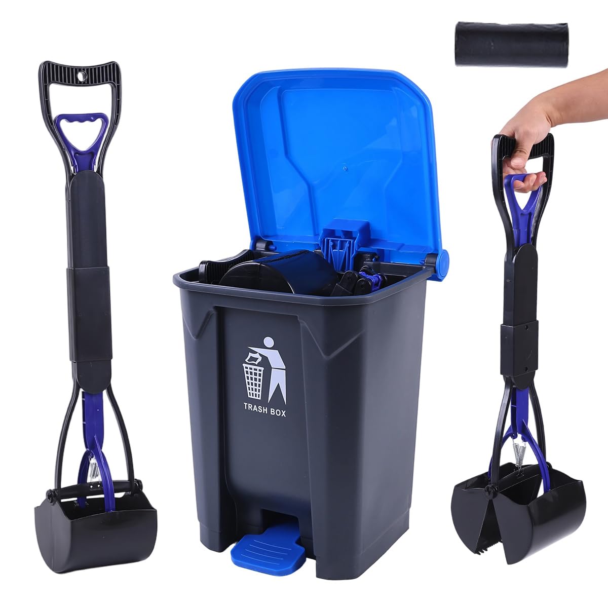 Vue de l ensemble ienjoyed ramasse-crottes 2 packs, pratique et prêt à l'emploi.