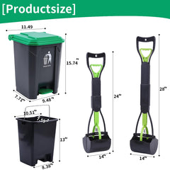 ienjoyed ramasse-crottes 20 L ext, seau amovible pour nettoyage rapide.