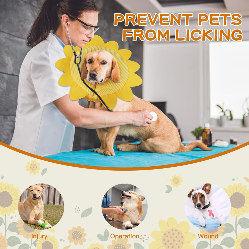 IEUUMLER collier gonflable convient aux petits et moyens chiens et chats, tournesol XL.
