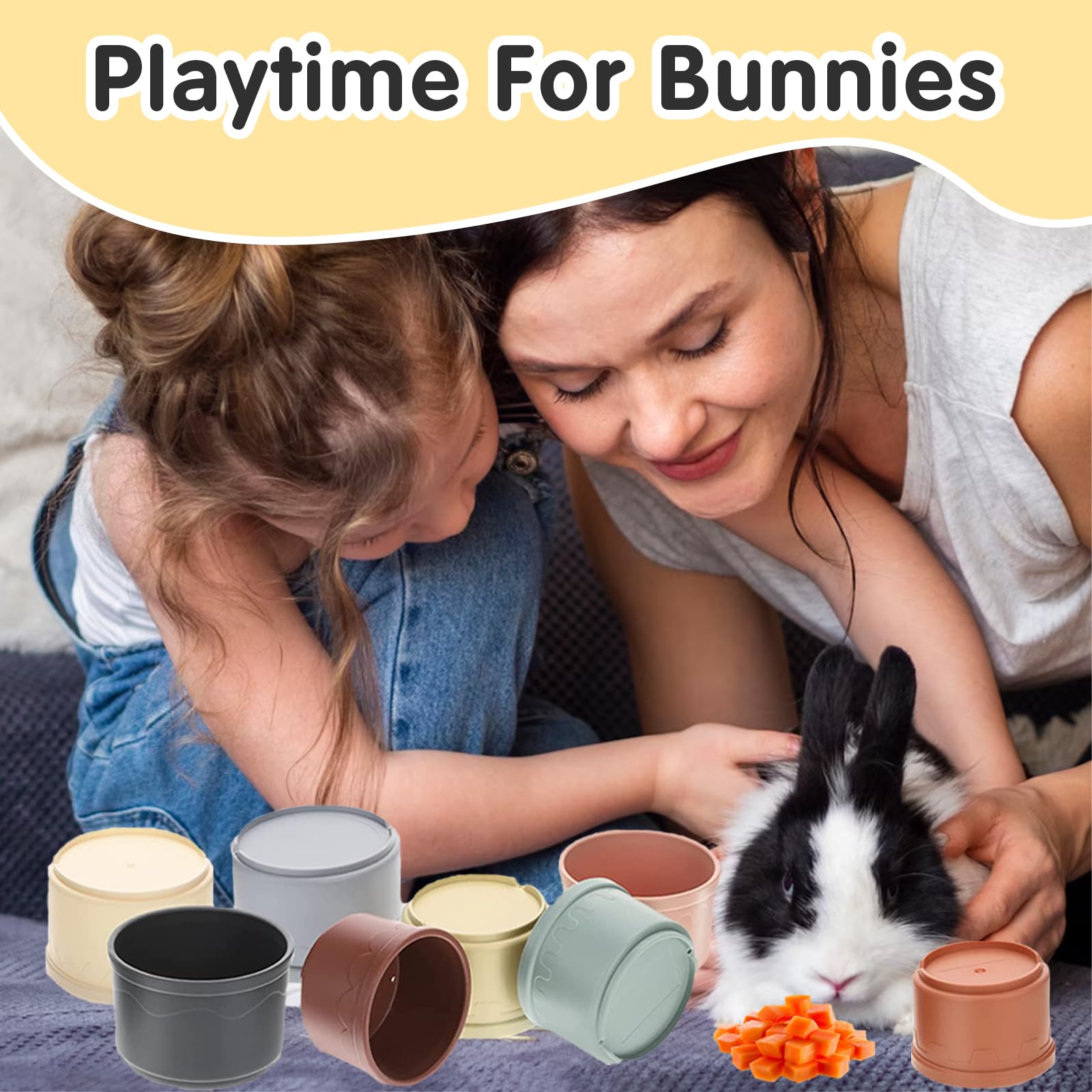 Iffitya gobelets emboites jeu intérieur extérieur lapin.