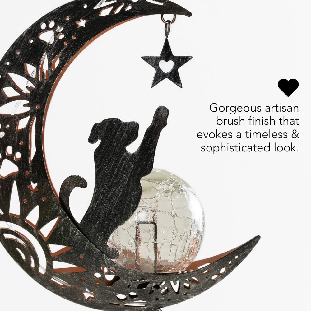 iHeartDogs boule verre craquele émet une lumière chaude et rassurante.