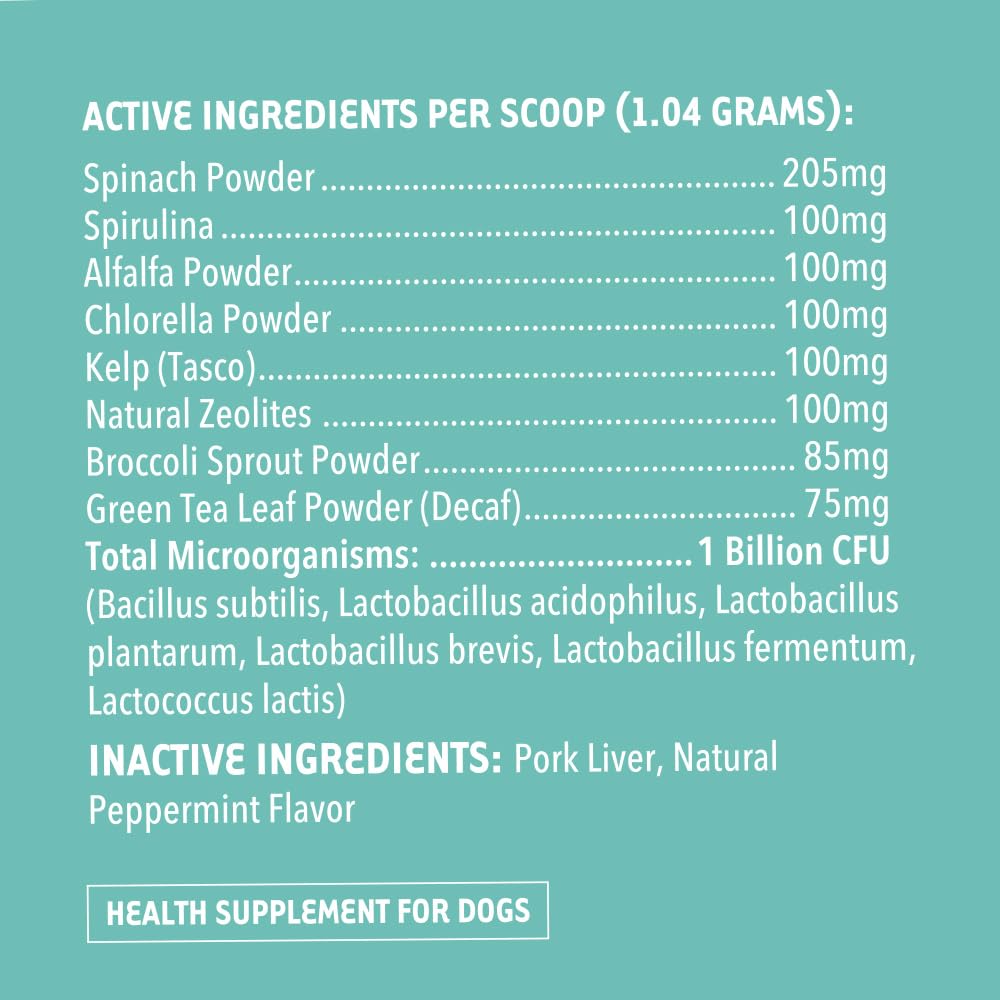 iHeartDogs poudre dentaire — spiruline et algues pour soutenir l'équilibre buccal