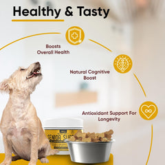 iHeartDogs Senior Super 7 — crinière de lion et curcuma pour le soutien holistique.