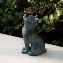 iHeartDogs - Statue chat jardin, ornement extérieur durable