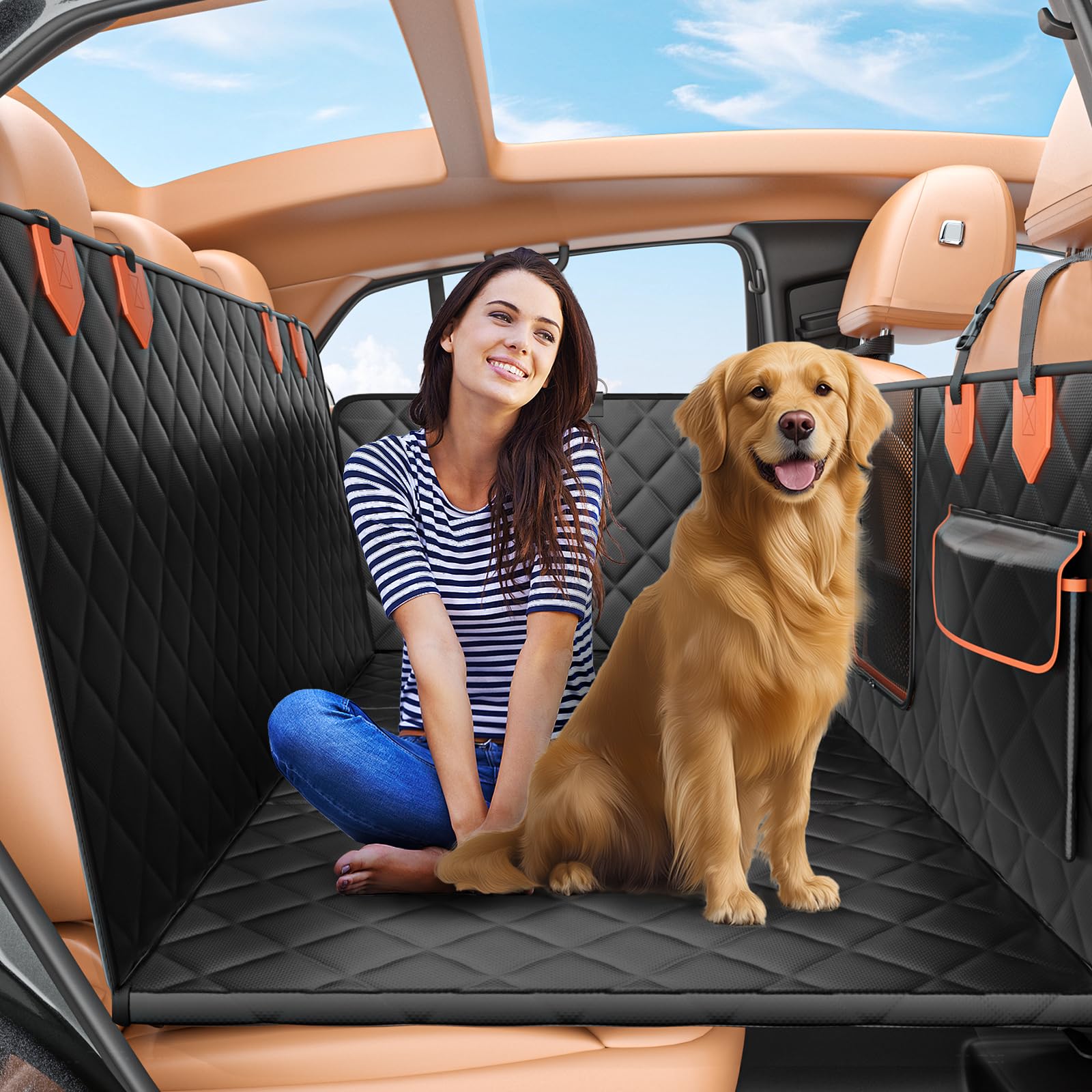 IJVAE Extenseur de siège arrière – fond rigide et support robuste pour chien