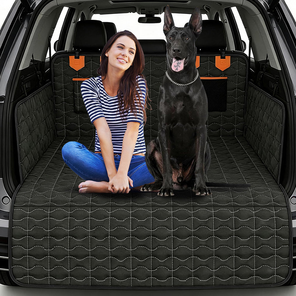 IJVAE tapis coffre chien noir, vue d'ensemble, protection contre salissures et rayures