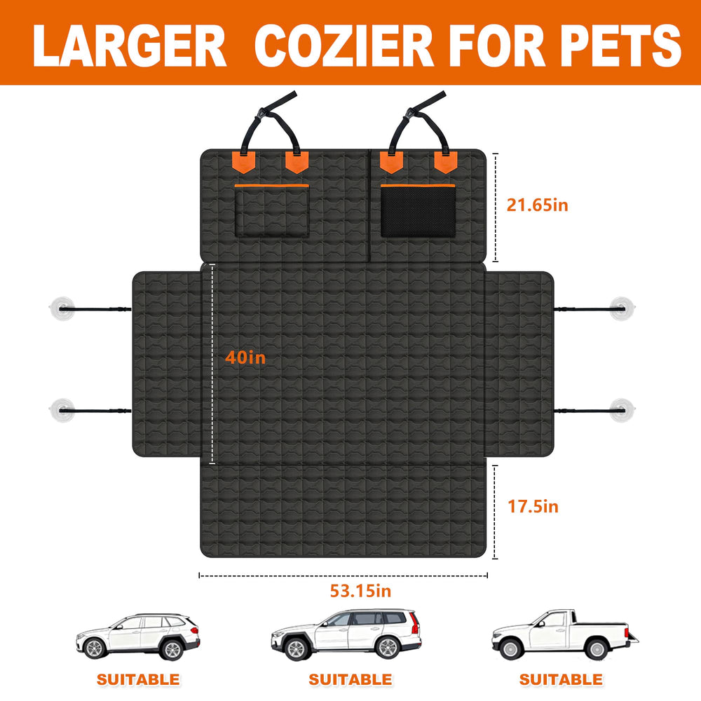IJVAE tapis coffre chien avec poches latérales, stockage pratique pour jouets et laisses