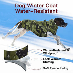 IKIPUKO manteau chien neige col haut et réglages multiples
